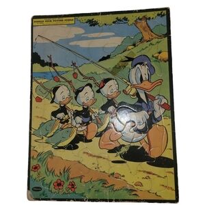 Vintage Donald Duck Puzzle 14.5" x 11.5" Cardboard Whitman Publishing 1950's